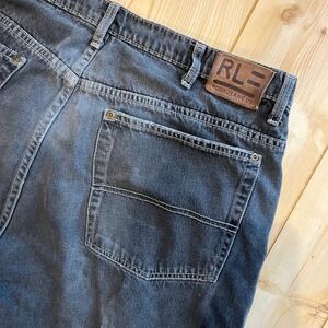 90s Polo Jeans Co Mens 40x30 Black Vintage Distressed Grunge Relaxed Straight